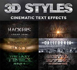 10个电影片头3D文字模板(第三版)：3D Cinematic Text Effects Vol.3